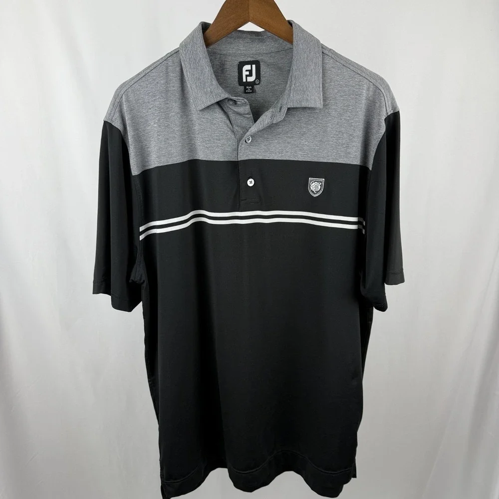FootJoy Mens Large Polo Shirt Short Sleeve Grey‎